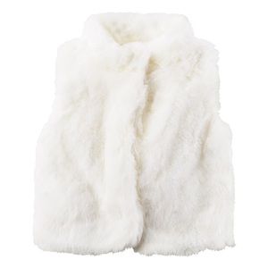 Baby Girl Carter’s White Faux-Fur Vest 3M